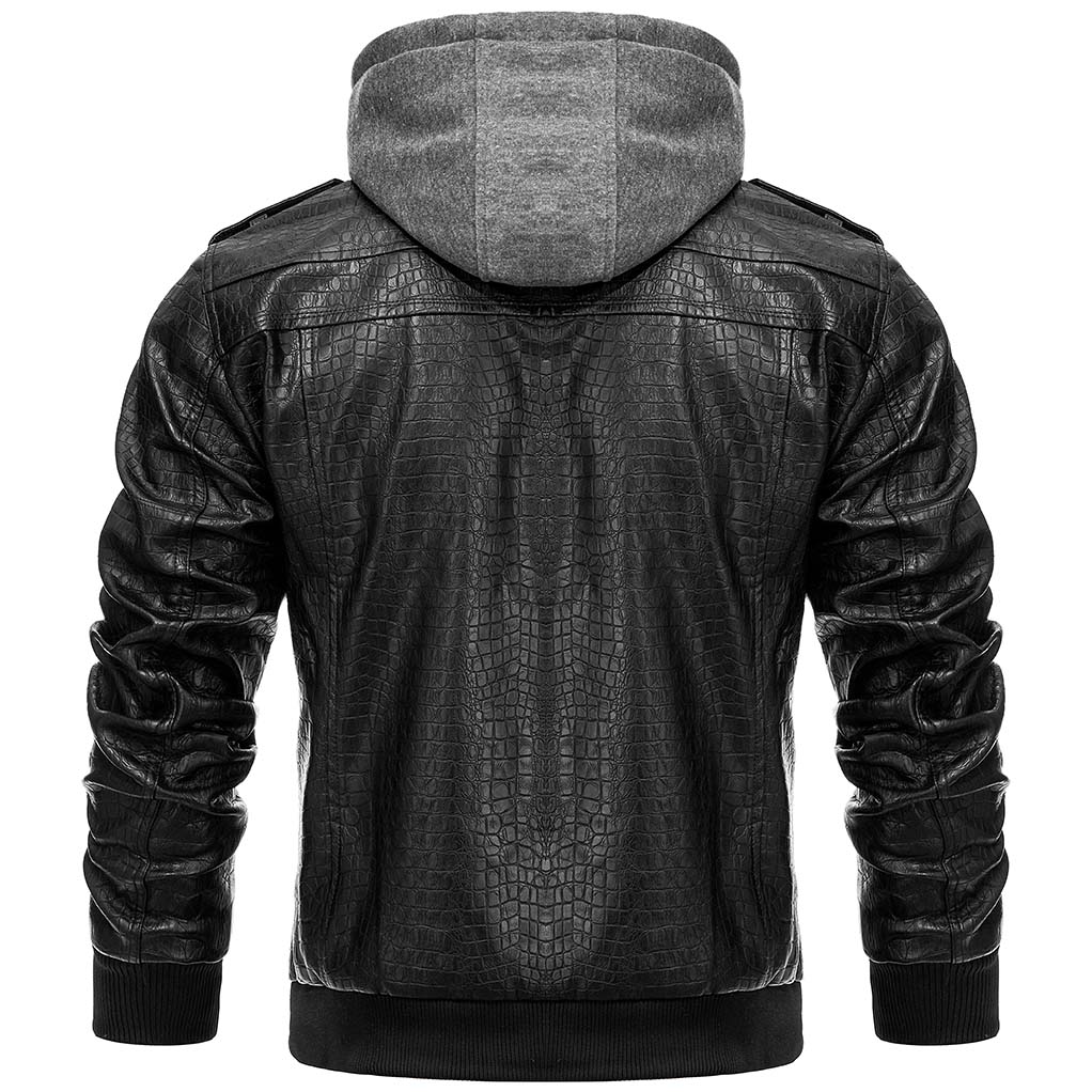 Herren Jacke Abnehmbare Kapuze Streetwear Regular Fit 3