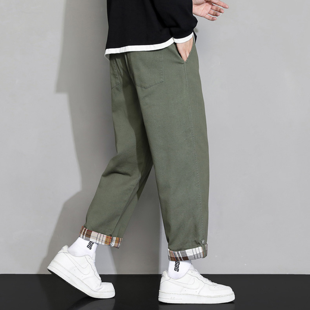 Herren Loungehose Saumumschlag Lockere Jogginghose Freizeit 6