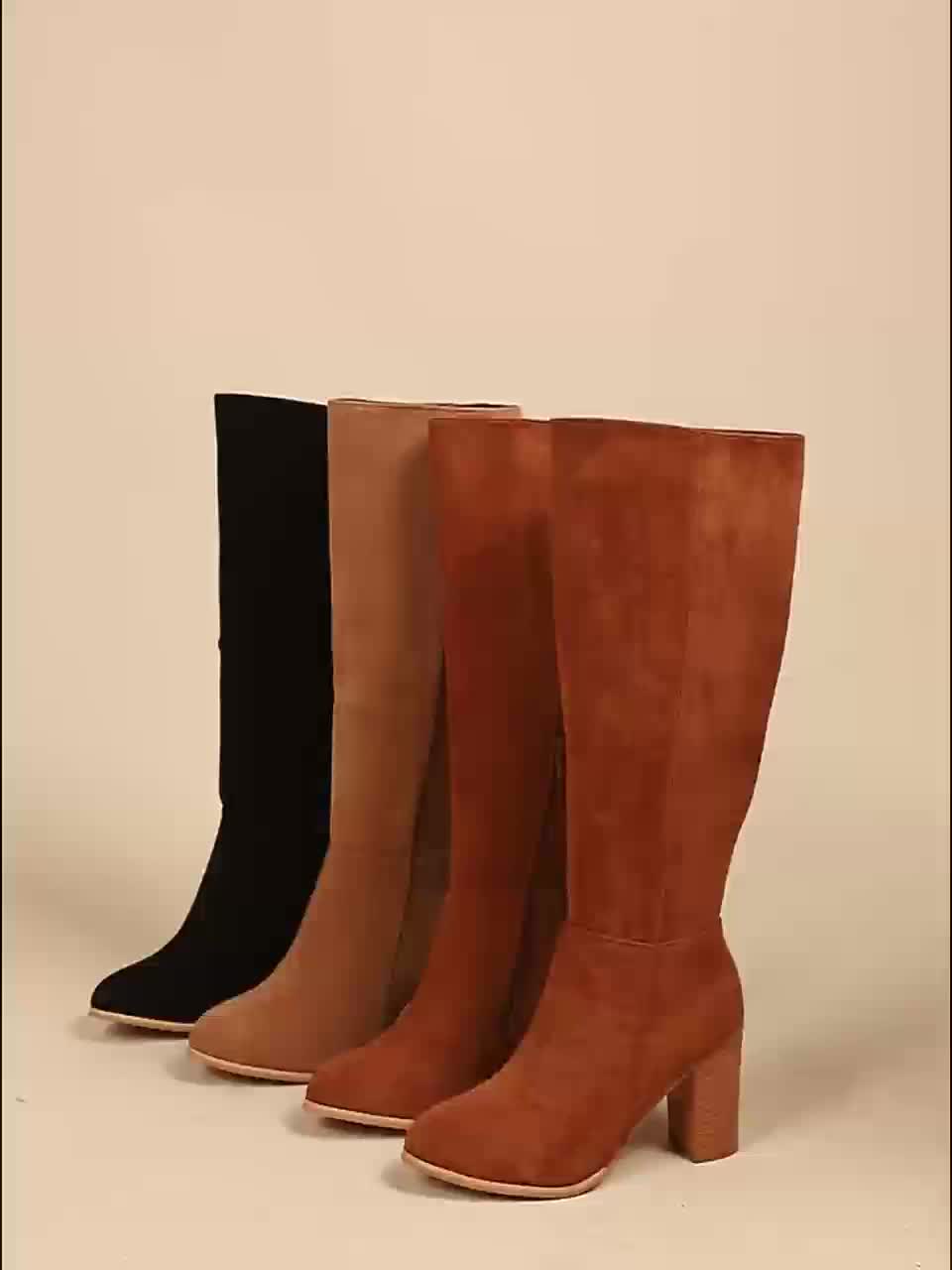 Kniehohe Stiefel Damen | Blockabsatz & Elegante Schuhspitze 14