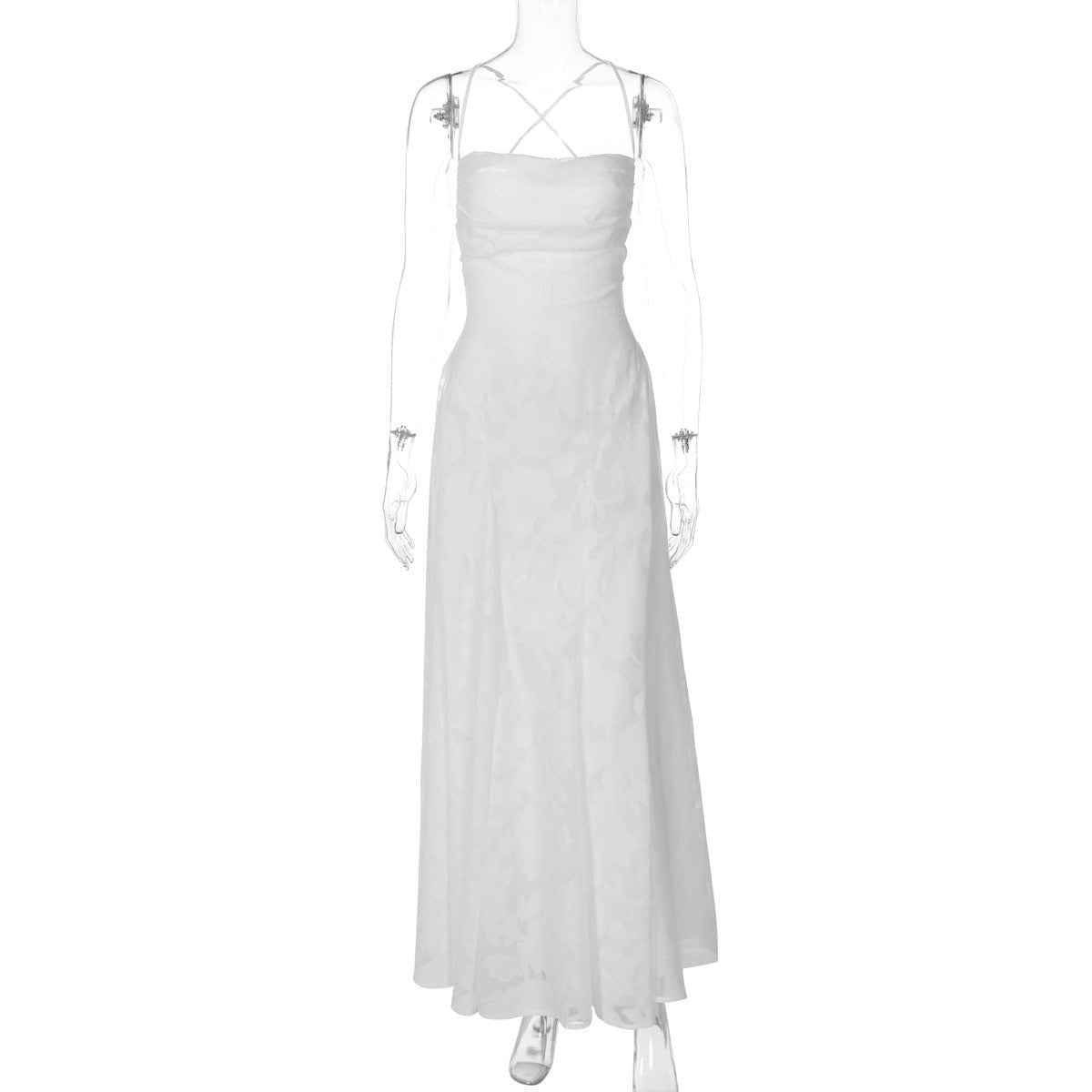 Maxikleid Damen | Bodenlang Abendkleid mit Spitzenbesatz & Gerafftem Oberteil