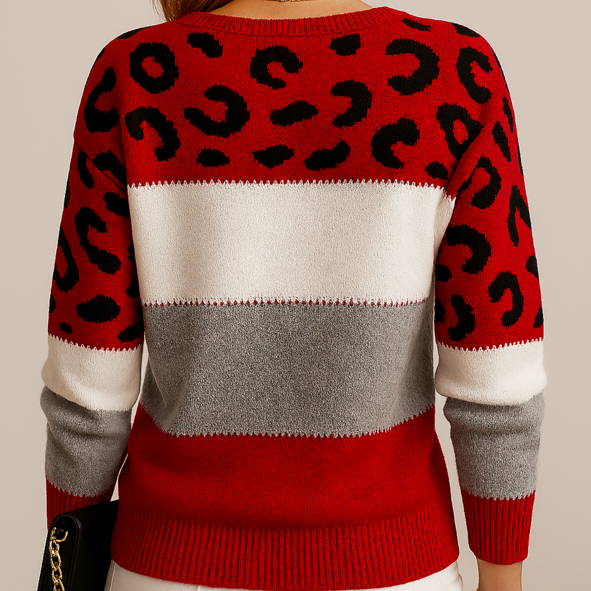 Strickpullover Damen | Farbblock & Leomuster 6
