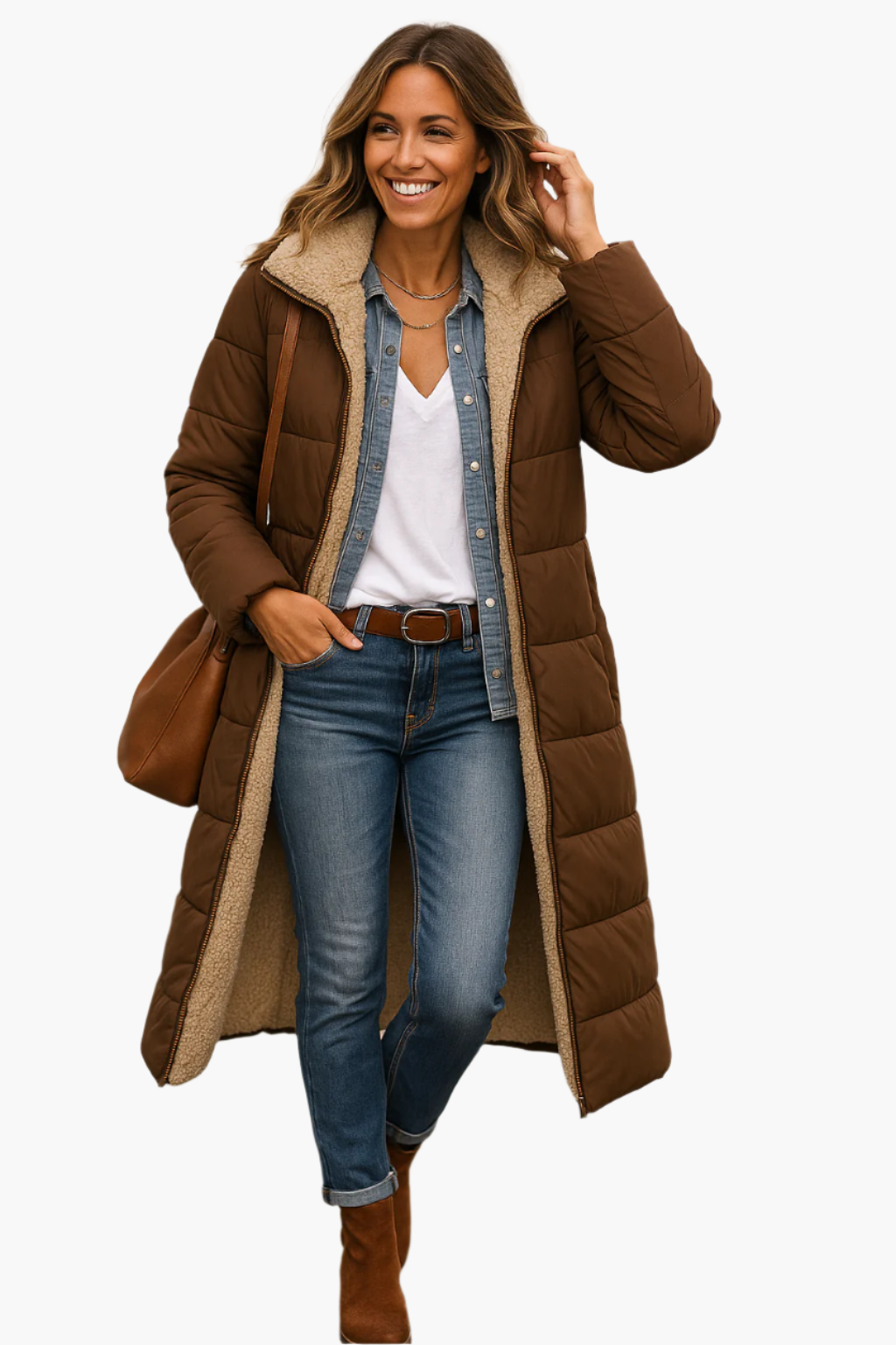 Steppjacke Damen Longline | Kapuze & Extra Warm 7