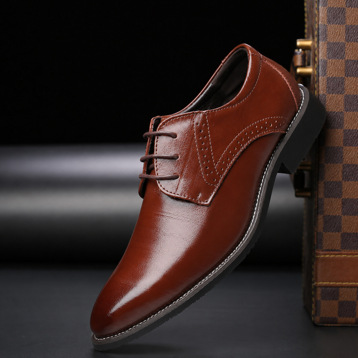 Schnürschuhe Herren | Business-Look mit Brogue-Details 5