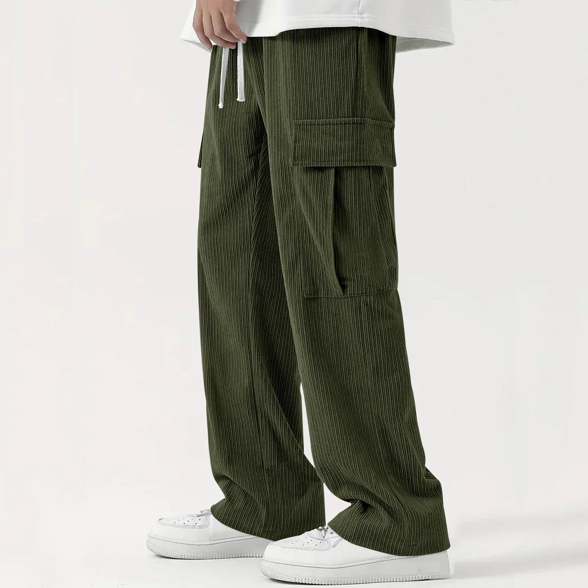 Cordhose für Herren | Lockere Passform, flexible Taille | Volle Länge