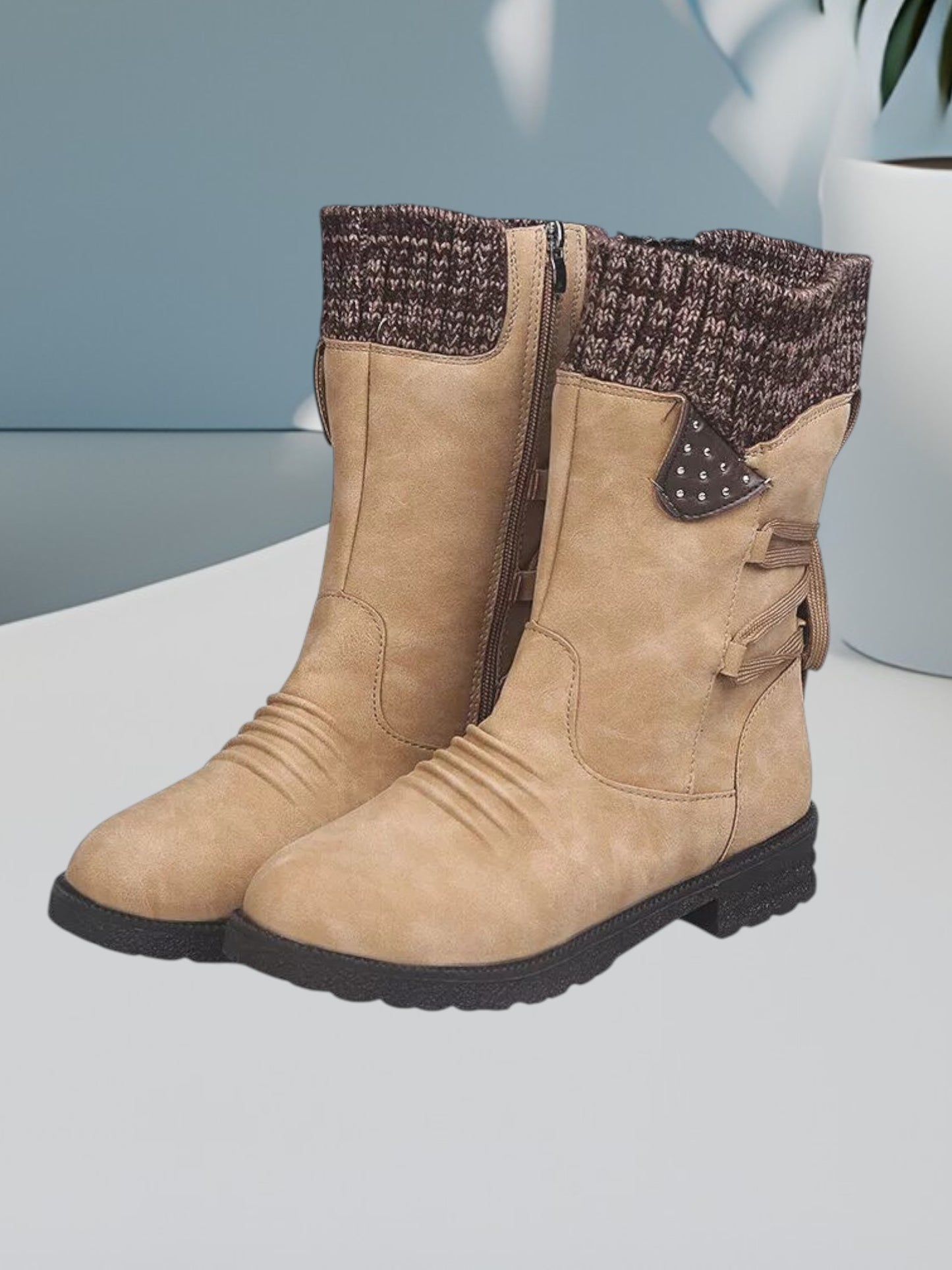 Cristina | Wasserdichte, rutschfeste Stiefel für Damen mit Schnürung und Reißverschluss