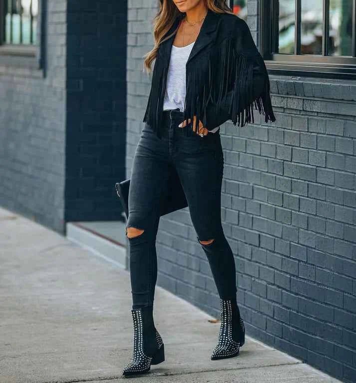 Damen Fransenjacke im Western-Stil 5