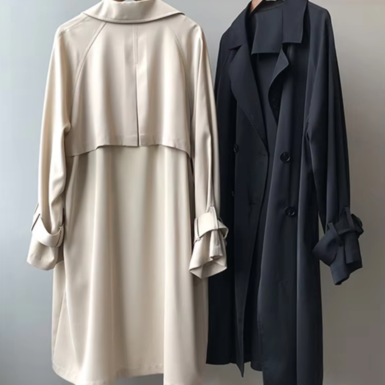 Stilsicherer Trenchcoat für Damen doppeltreihig wasserfest Übergangsjacke