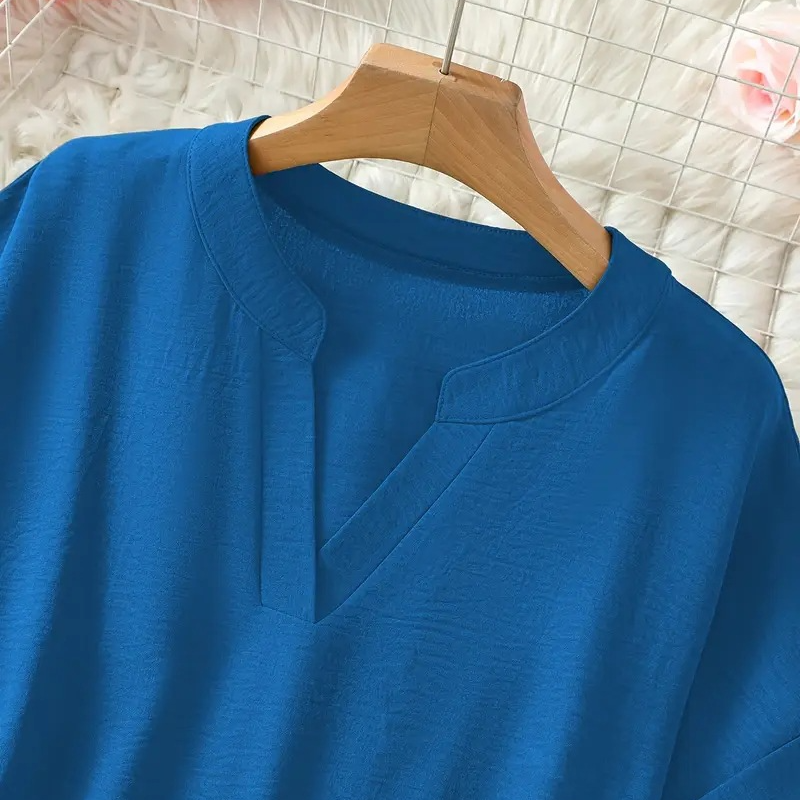 Top Damen | Leichtes V-Ausschnitt Oberteil & Lässiger Schnitt