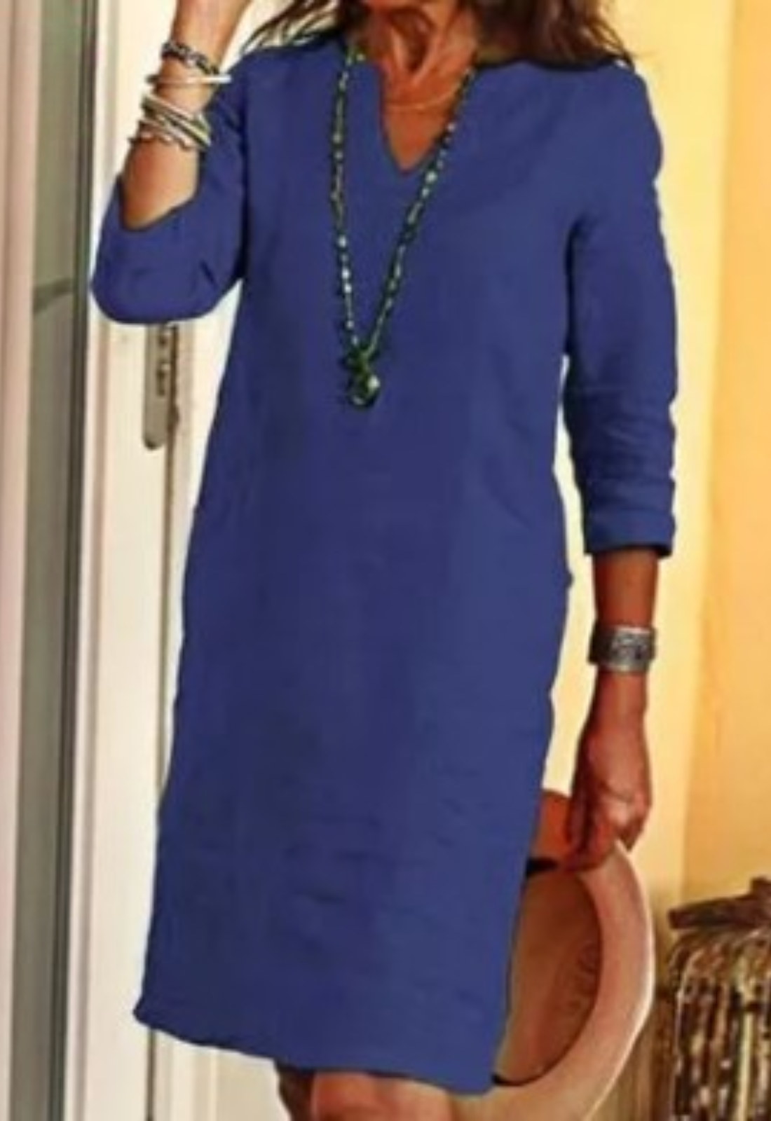 Midi Kleid Damen | V-Ausschnitt & Klassischer Schnitt