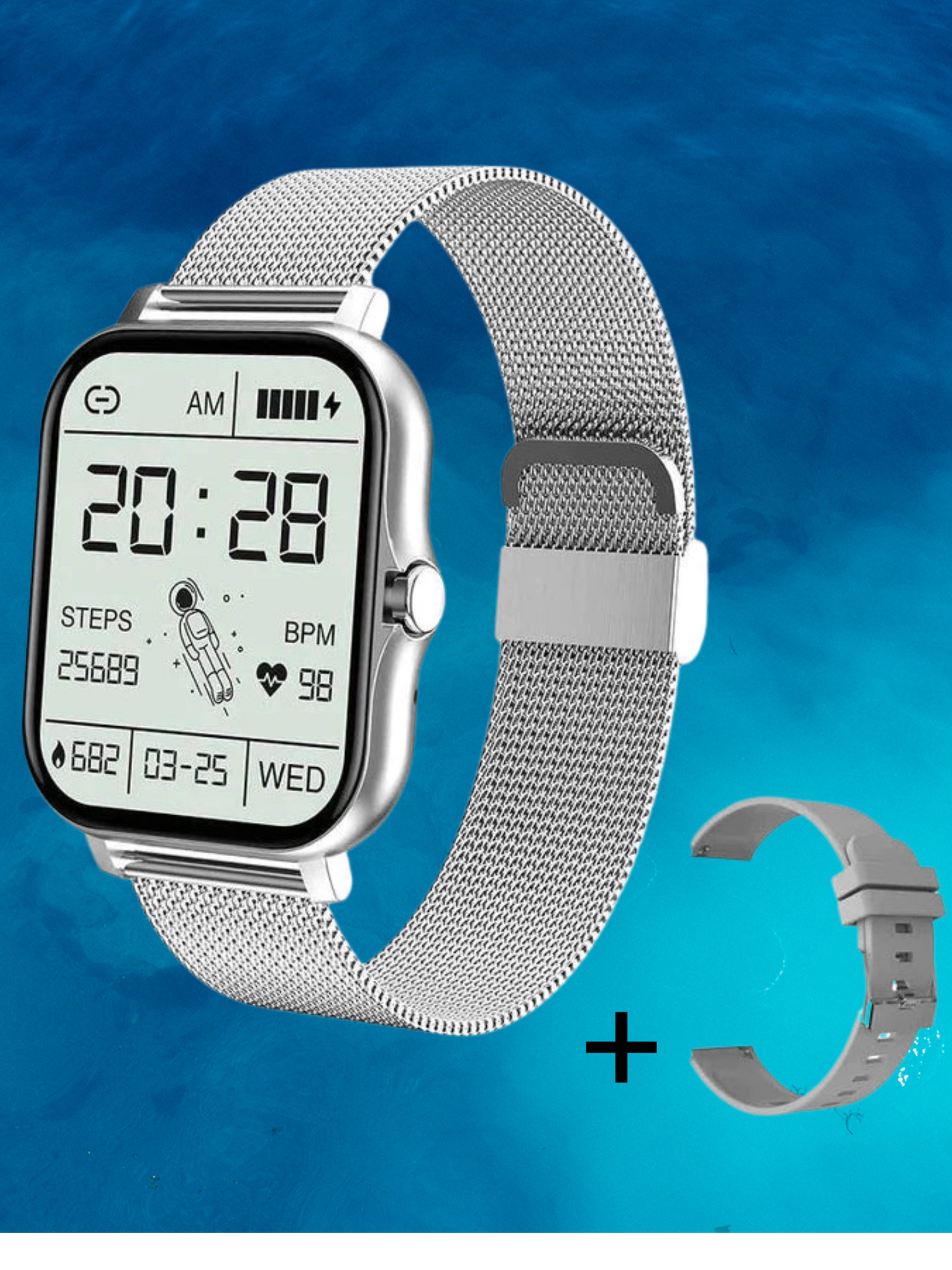 Frauen in Smartwatch mit Gesundheitsüberwachung, Fitness -Nachverfolgung