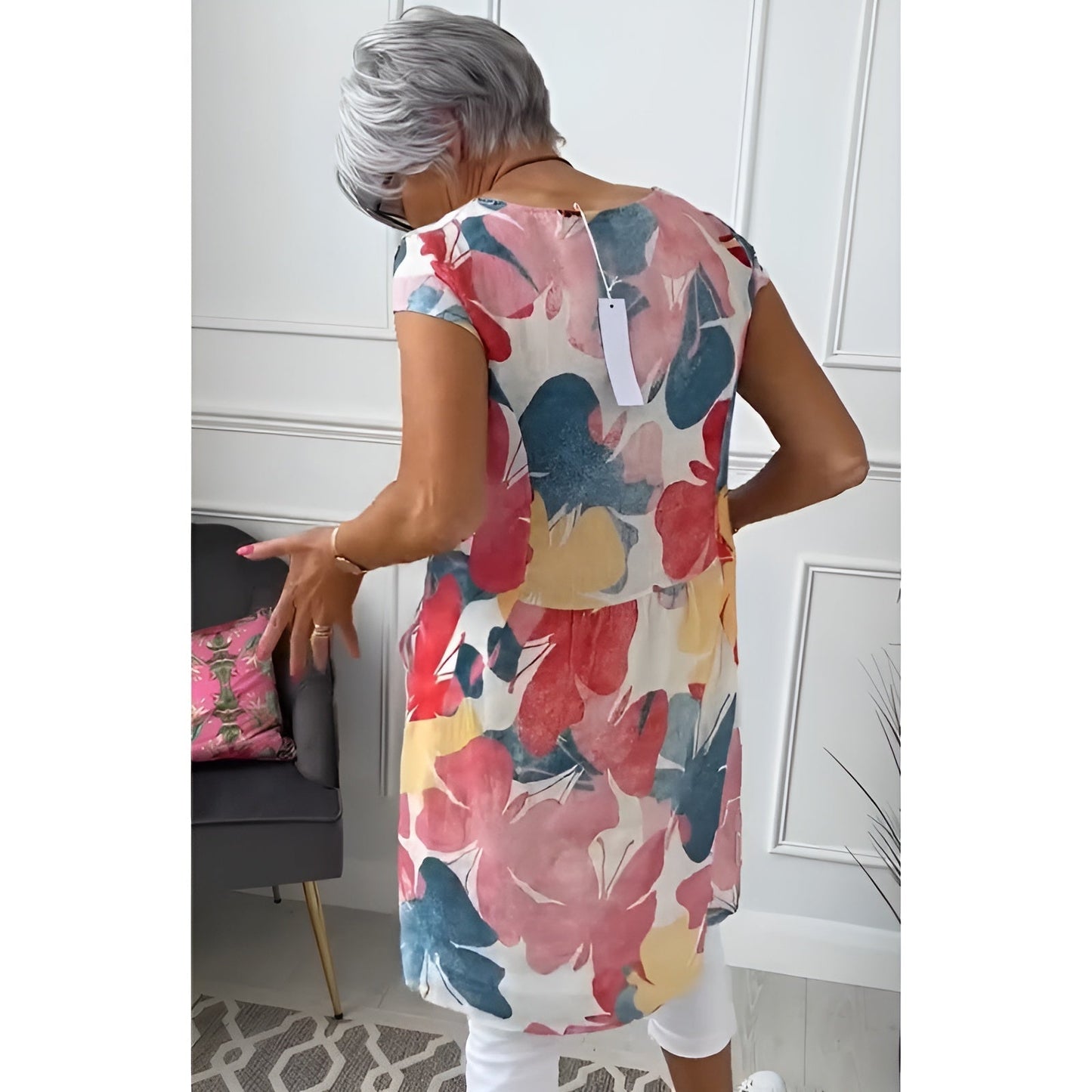 Hemdkleid Damen | Sommerlich-buntes Blütenkleid