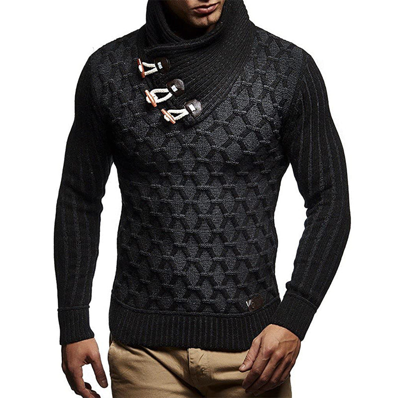 Halvrek | Herren Rollkragen Strickpullover Strukturstrick - Light Grey - Image 5