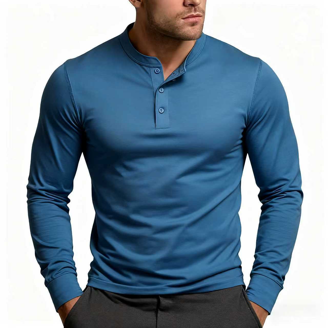 Henley Shirt Herren | Slim Fit & Langarm