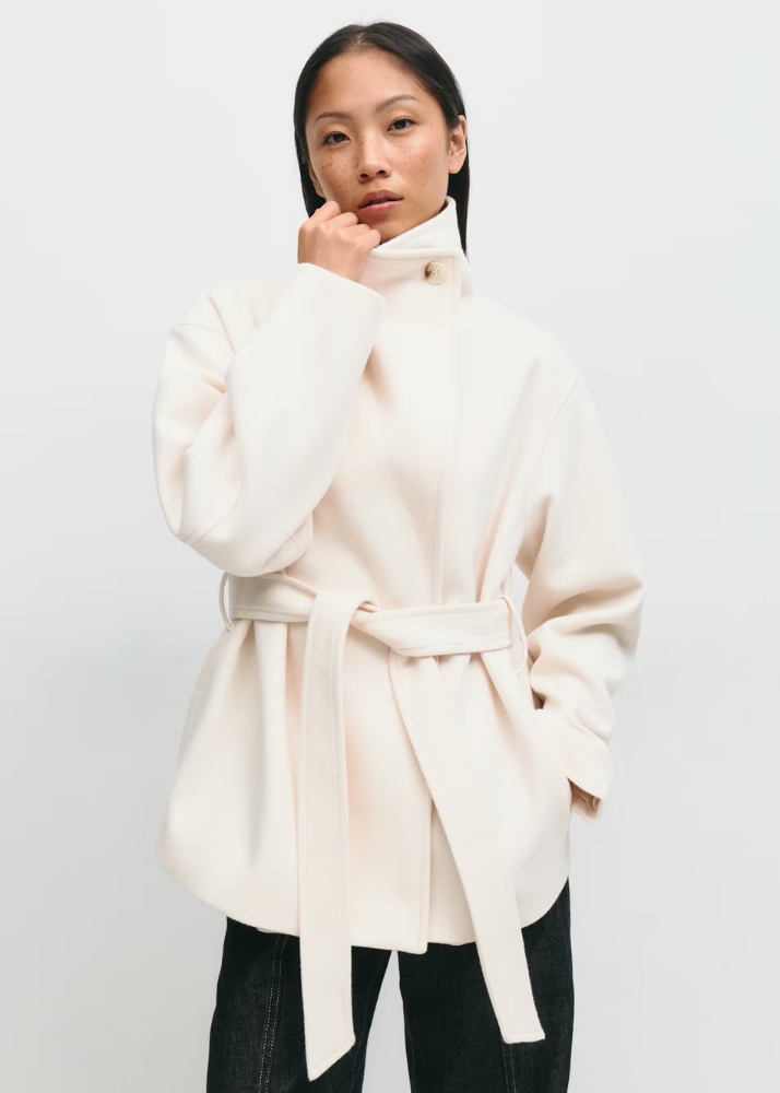 Jacke Damen | Schalkragen & Bindegürtel