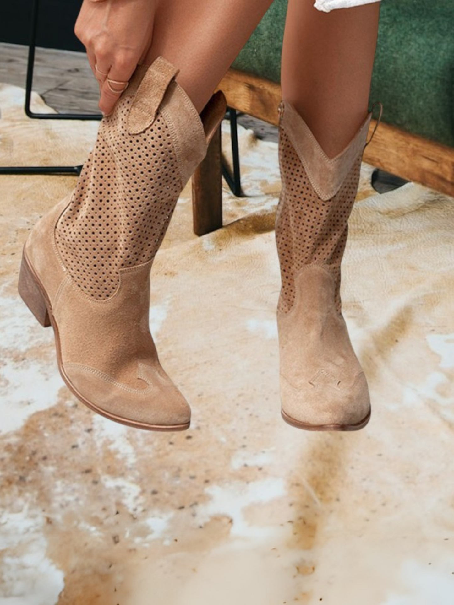Jill | Cowboy-Stiefel mit Gel-Sohle und 4 cm Absatz für Damen im Western-Stil