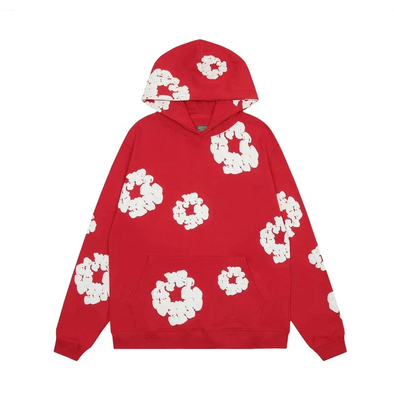 Kapuzenpullover Damen | Blüten-Print & Oversize