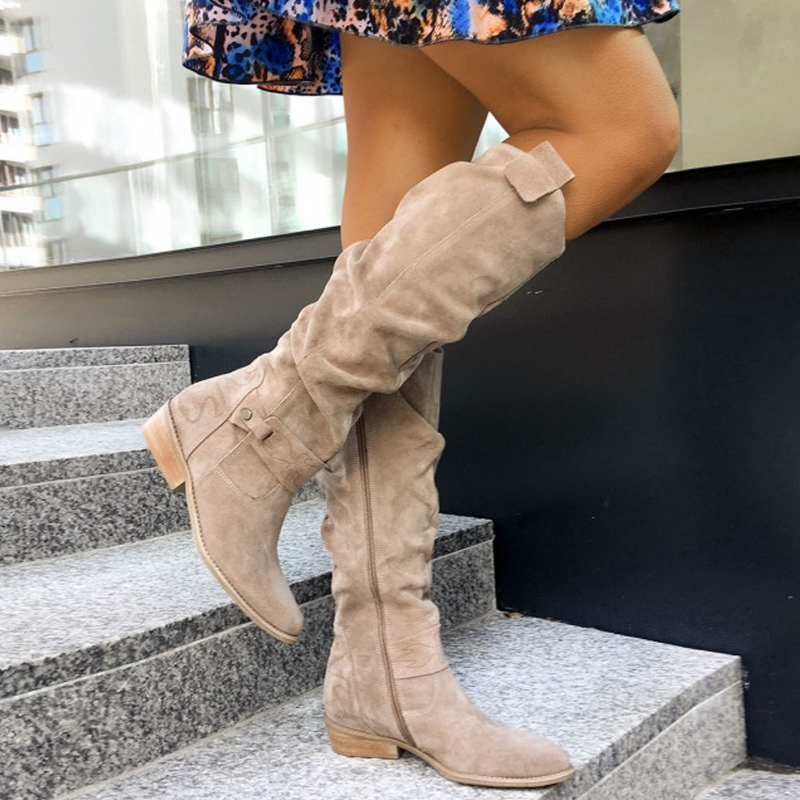 Kniehohe Stiefel Damen | Blockabsatz & Bequem für Herbst