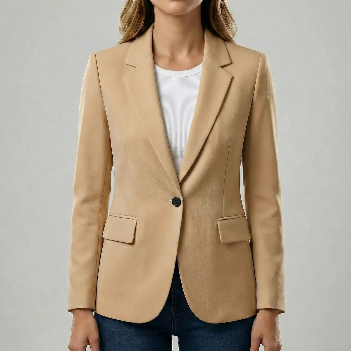 Langarm Blazer Damen | Einknopf & Tailliert