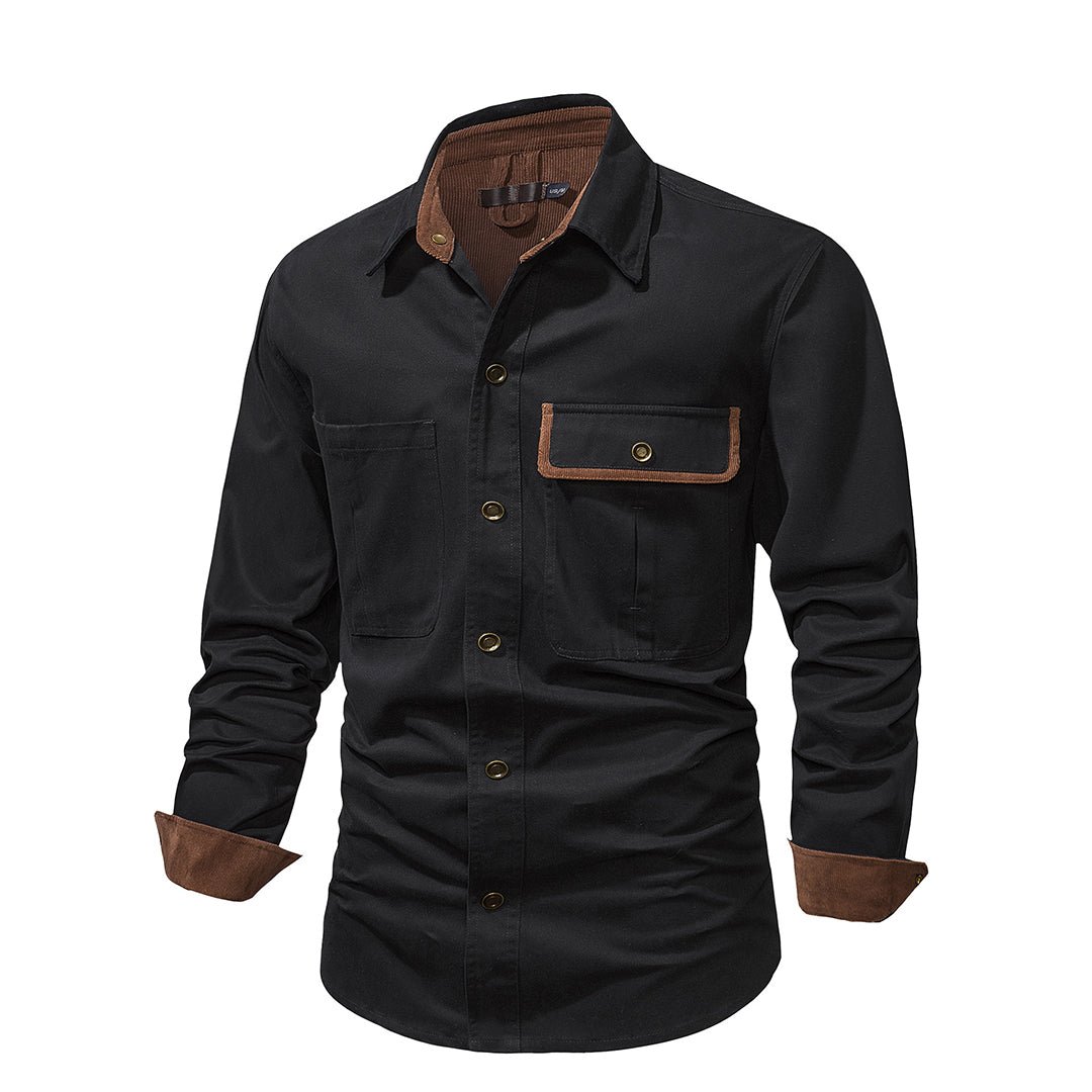 Langarm Polo Herren | Utility-Look & Kontrast-Details
