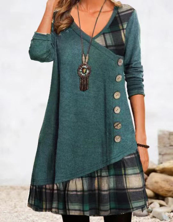 Langarmkleid Damen | V-Ausschnitt & Bequem für Winter