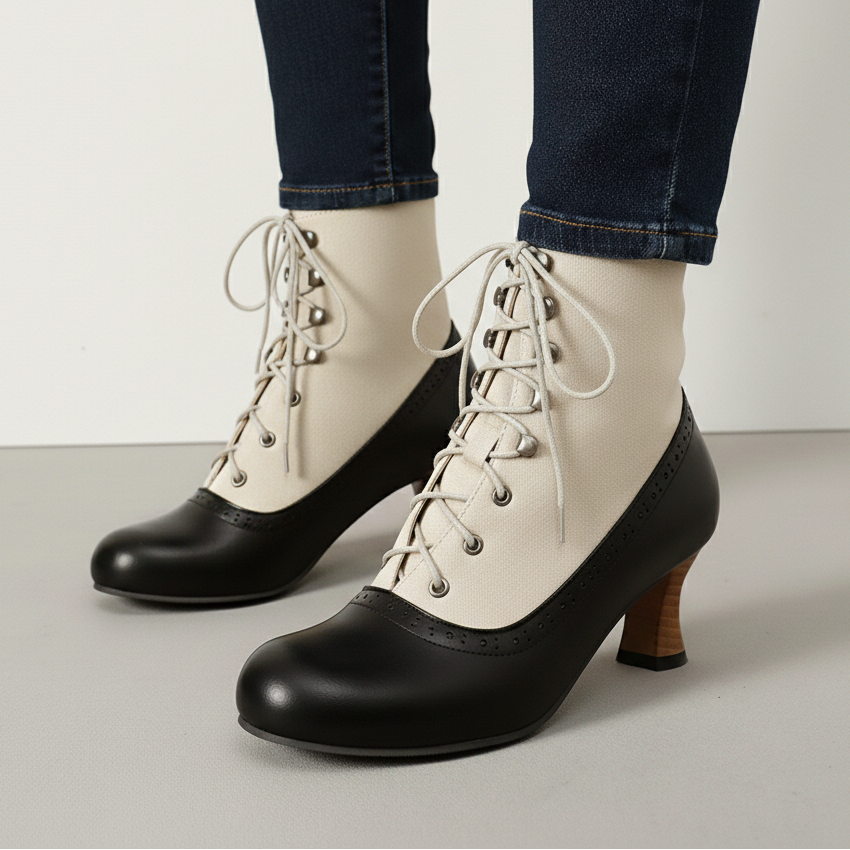 Damen Stiefeletten Schnürverschluss Schlank Geschnitten Schuhe 9