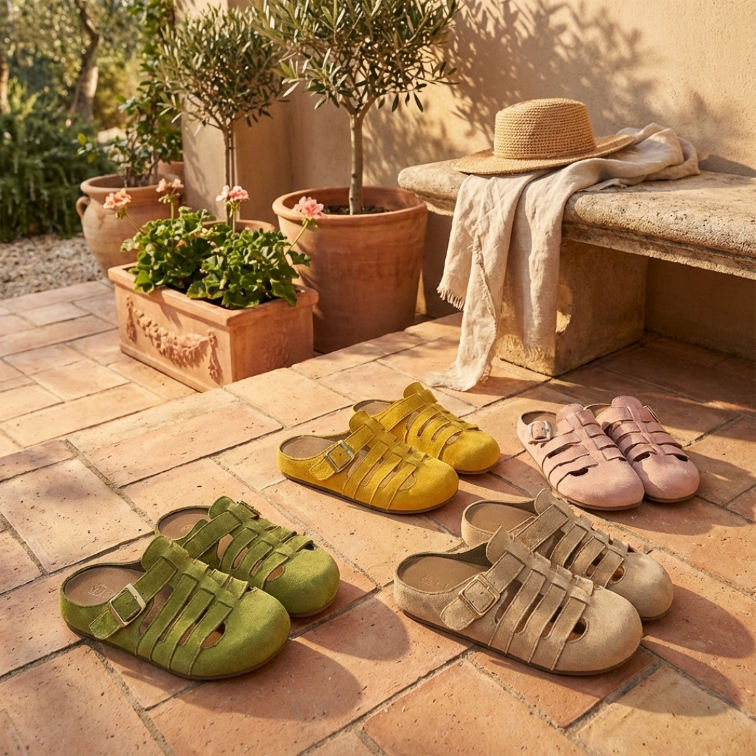 Natiy – Bequeme Hausschuh Sandalen Aus Wildleder 4