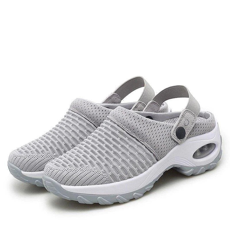 Luftpolster Schuhe Damen | Slip-On Sandalen mit Plateau