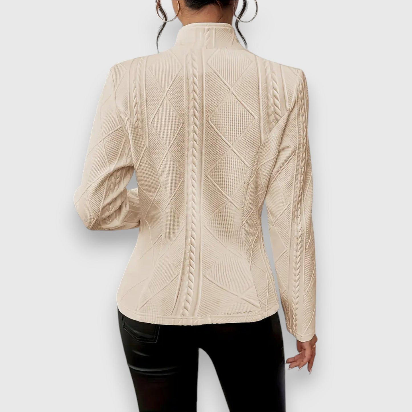 Pullover Damen | Stehkragen & Zopfmuster