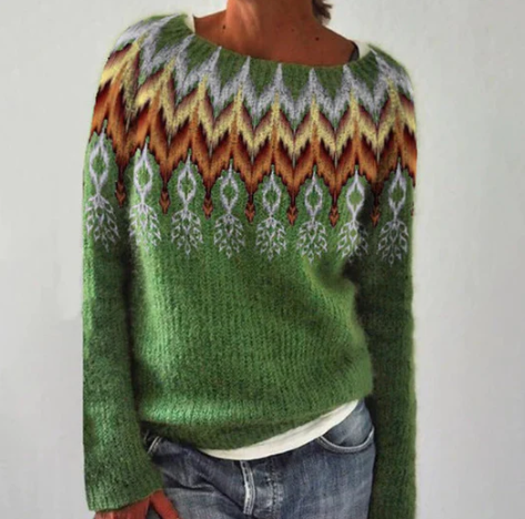 Pullover Damen | Wald-Motiv & U-Boot-Ausschnitt