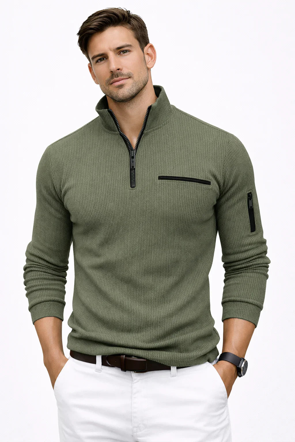 Pullover Herren | Half-Zip & Stehkragen