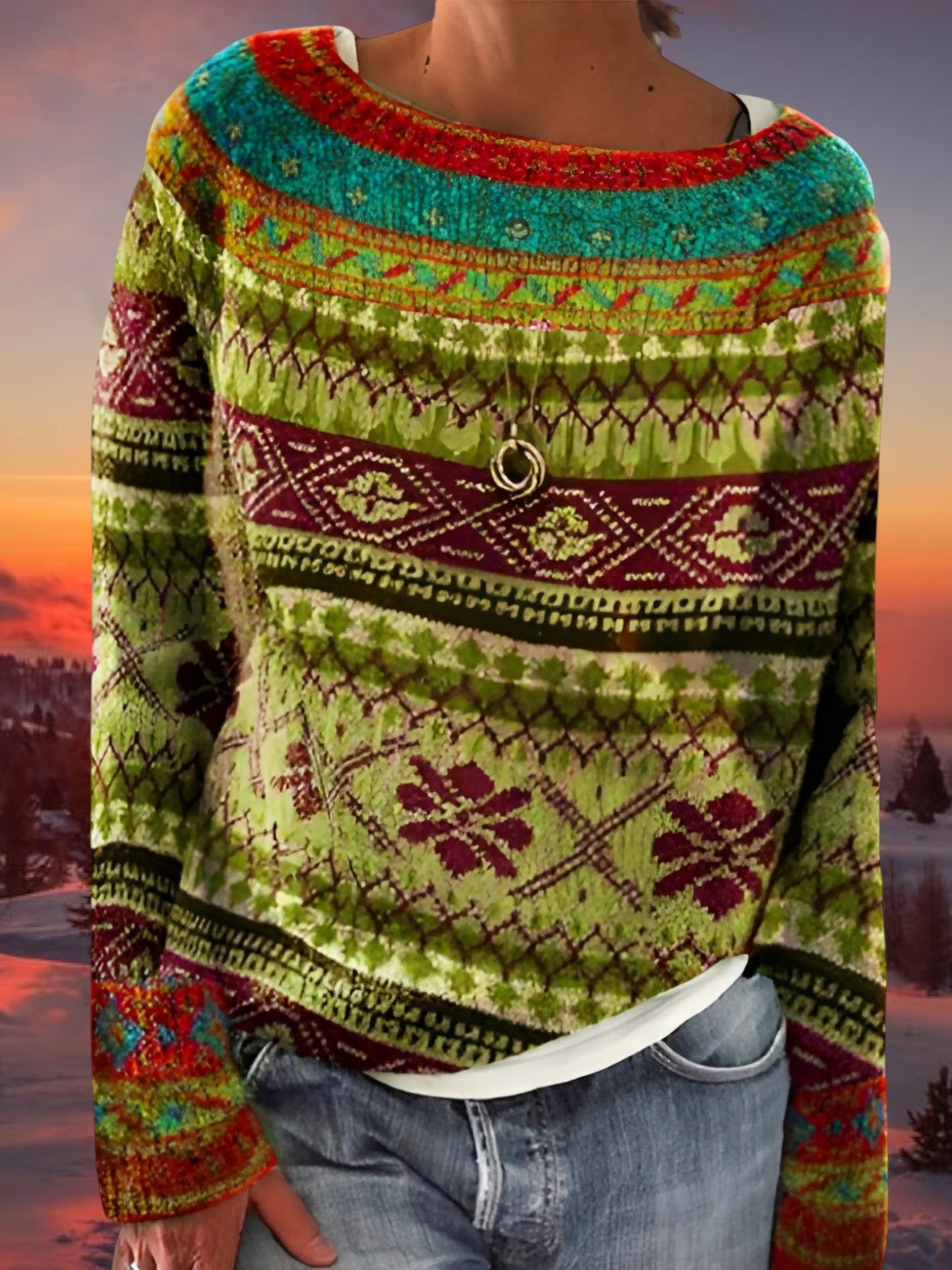 Pullover mit entspannter Passform | U-Boot-Ausschnitt