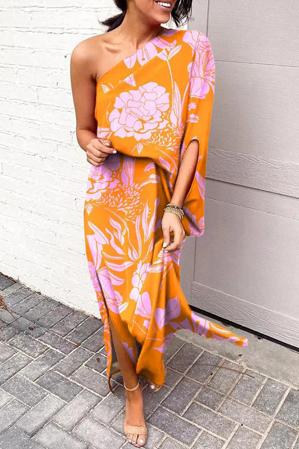 Rosie Maxikleid mit einem Schulterdesign und bedrucktem Saum 6