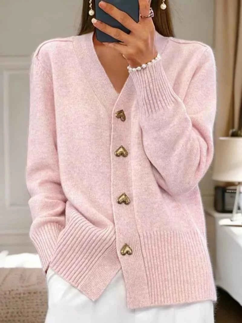 Schlichter Damen-Cardigan mit Knöpfen 3