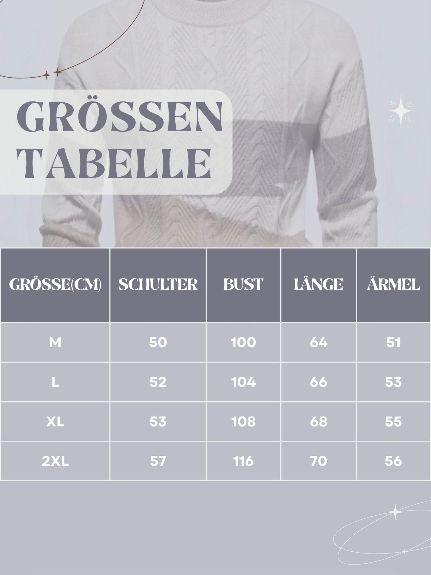 Zopfstrickpullover für Herren | Farbverlauf