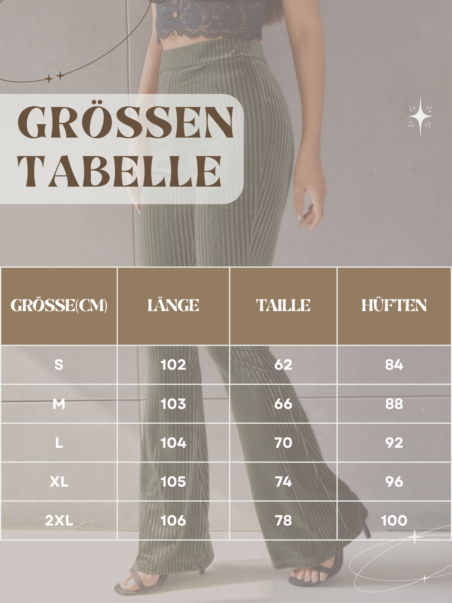 Cordhose für Damen | Hohe Taille, ausgestelltes Bein