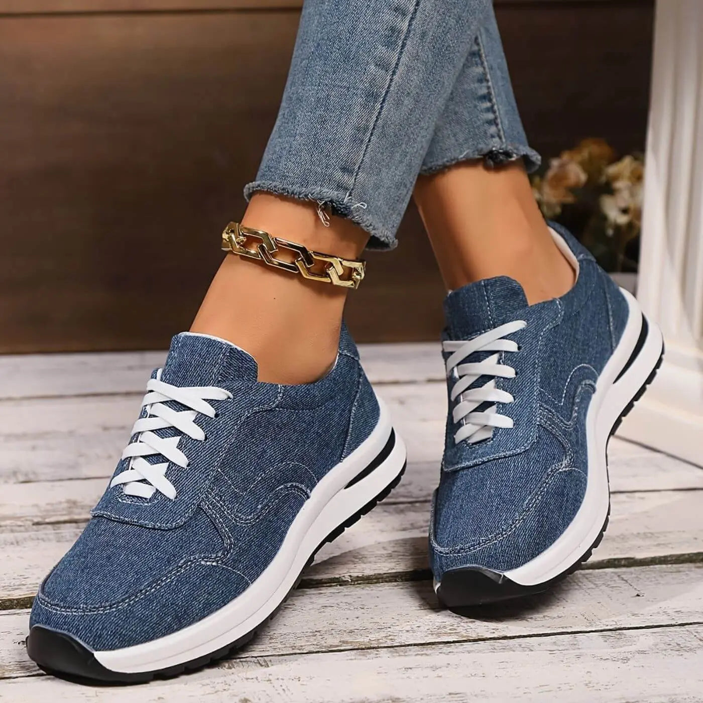Sommerschuhe Damen Denim-Sneaker | Leicht & Lässig