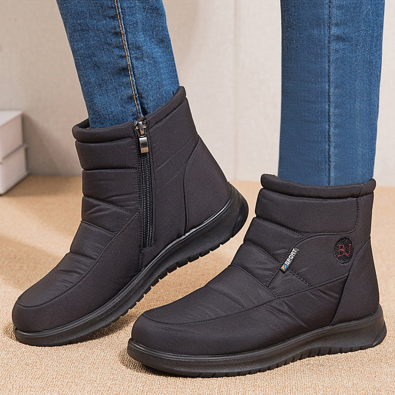 Stiefeletten für Damen, gestepptes Design | Winter
