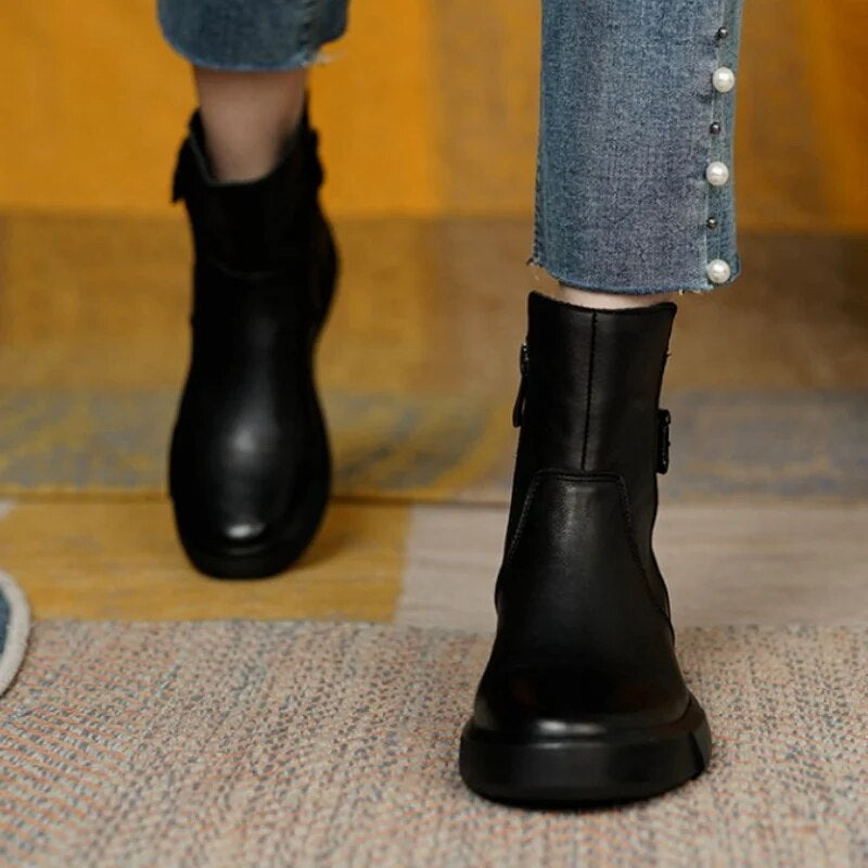 Stiefeletten für Damen, seitlicher Schnallenverschluss | Komfortpassform