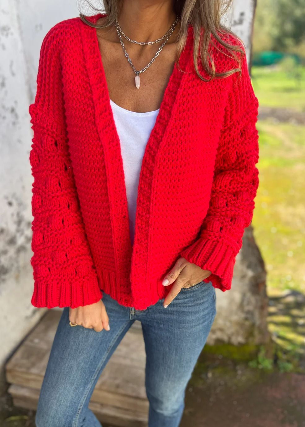 Strickjacke Damen | Offene Front & Kuscheliger Grobstrick