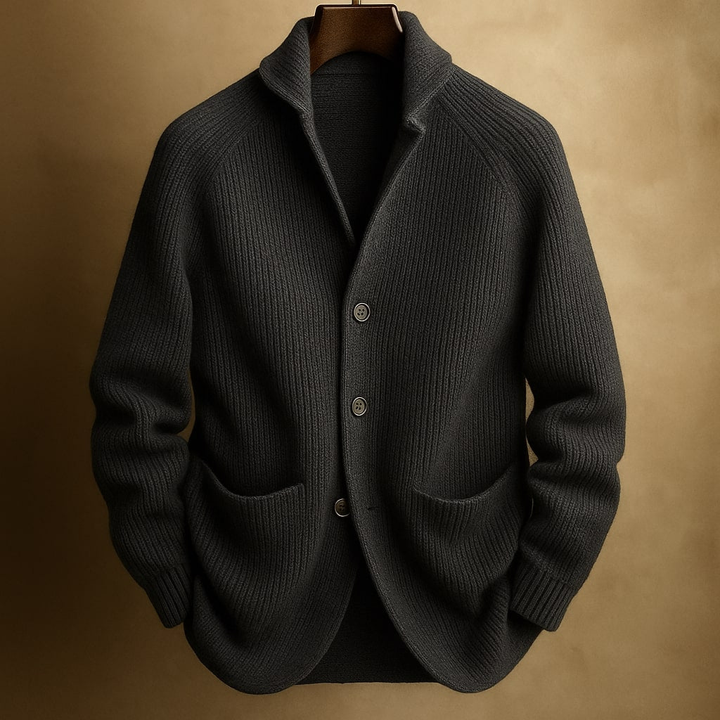Strickjacke Herren | Schalkragen & Kräftiger Rippstrick