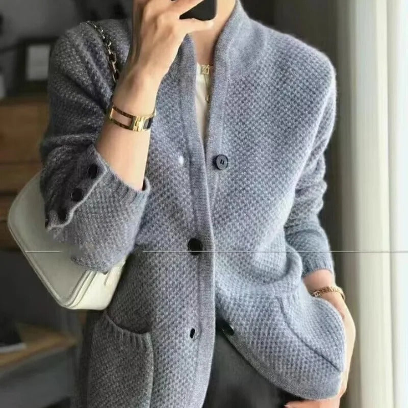 Strickjacke für Damen, Knopfverschluss | Normale Passform