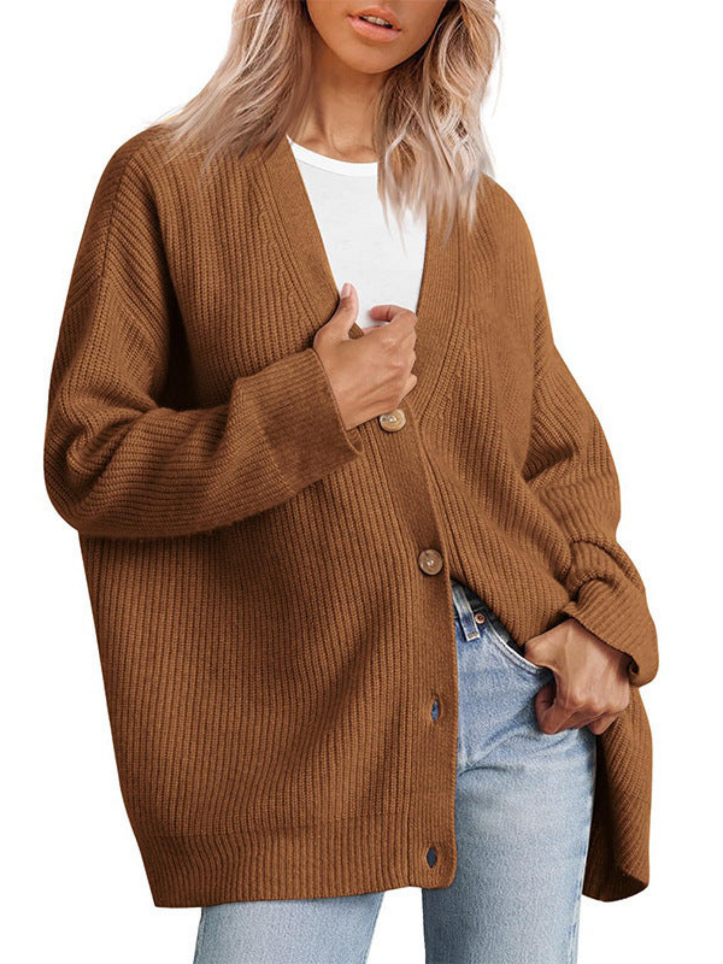 Strickjacke für Damen, Oversize | Leichte Passform