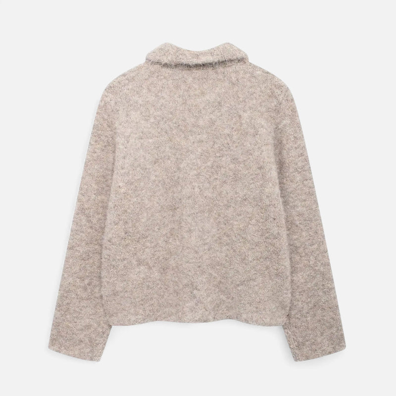 Strickjacke für Damen, mit floralen Knopfdetails | Hüftlang