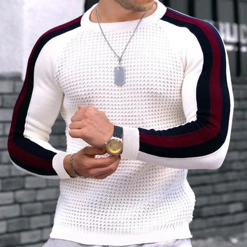 Brenvik | Herren Strickpullover Raglanärmel Kontraststreifen - Image 10