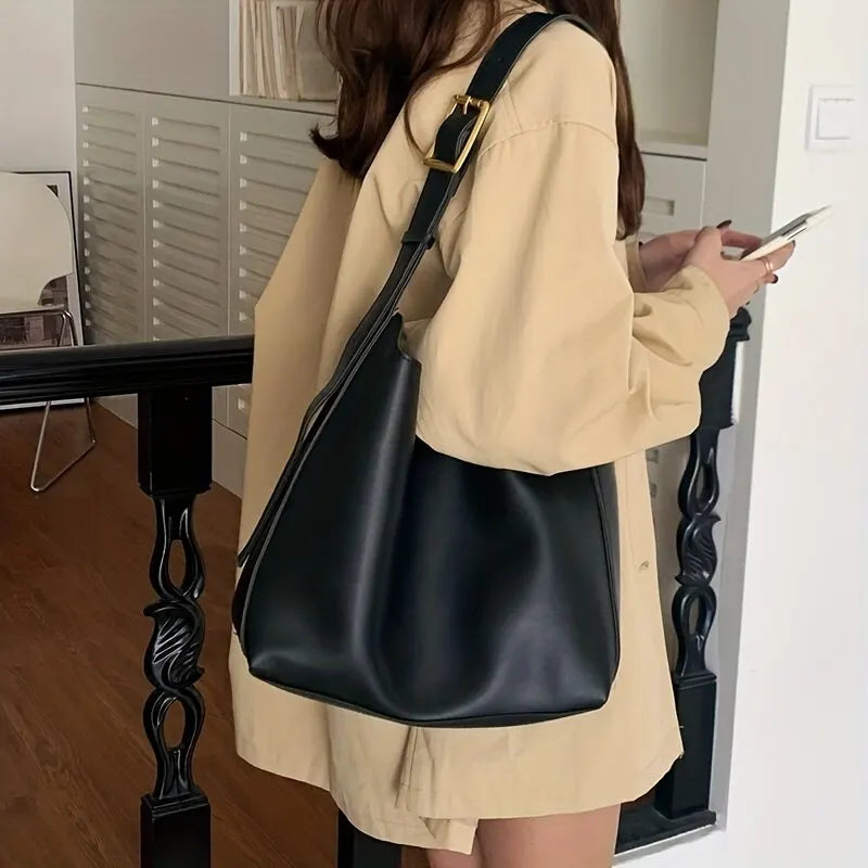 Damen Bucket Bag Handtasche Verstellbarer Schulterriemen 6
