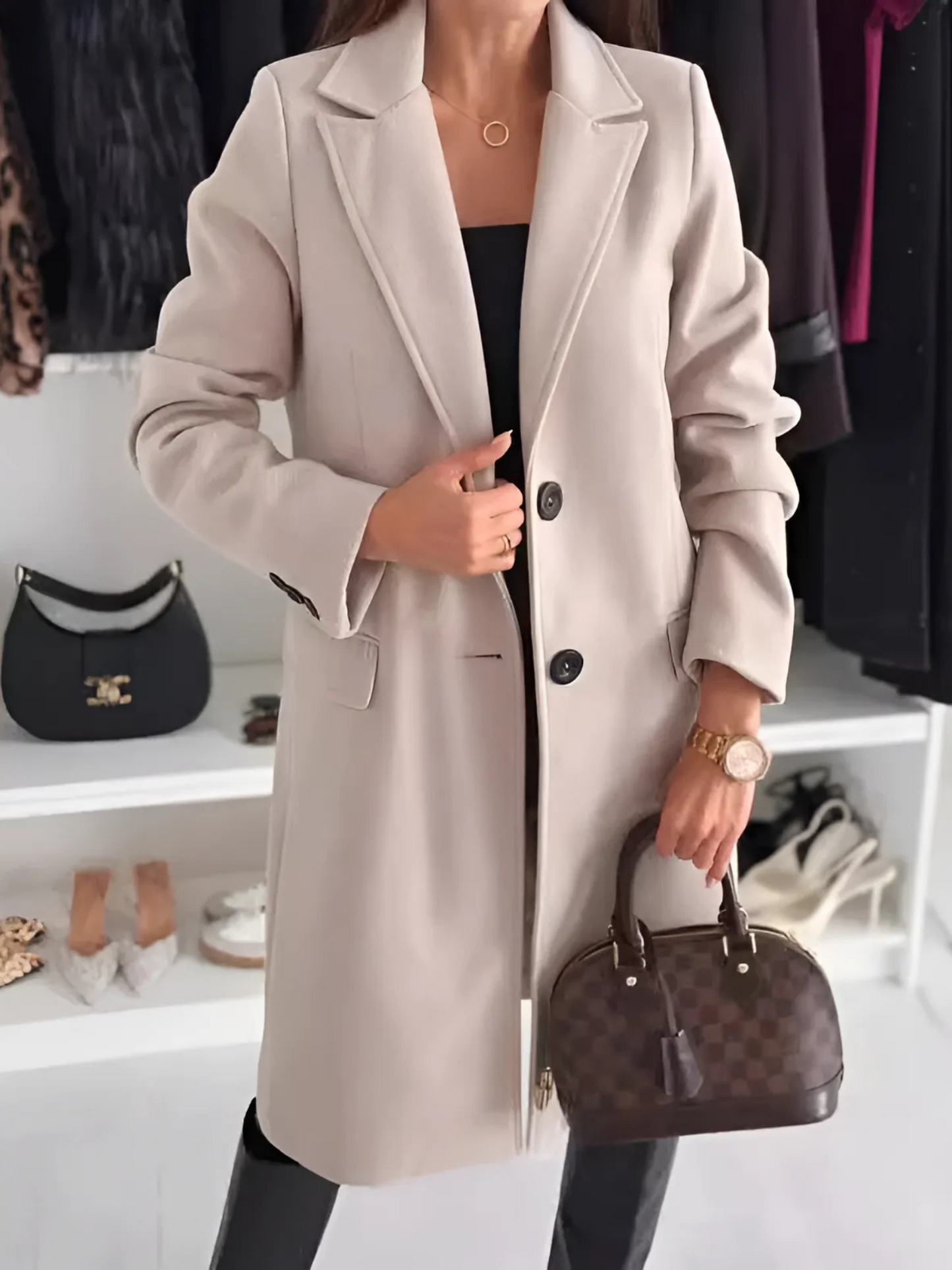 Wolljacke für Damen, minimalistisches Design | Winter