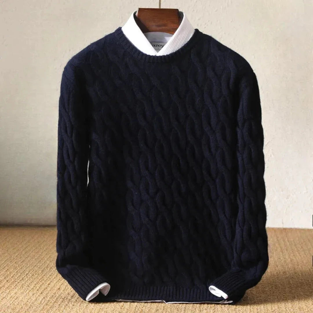 Zopfstrickpullover für Damen und Herren | Klassische Passform