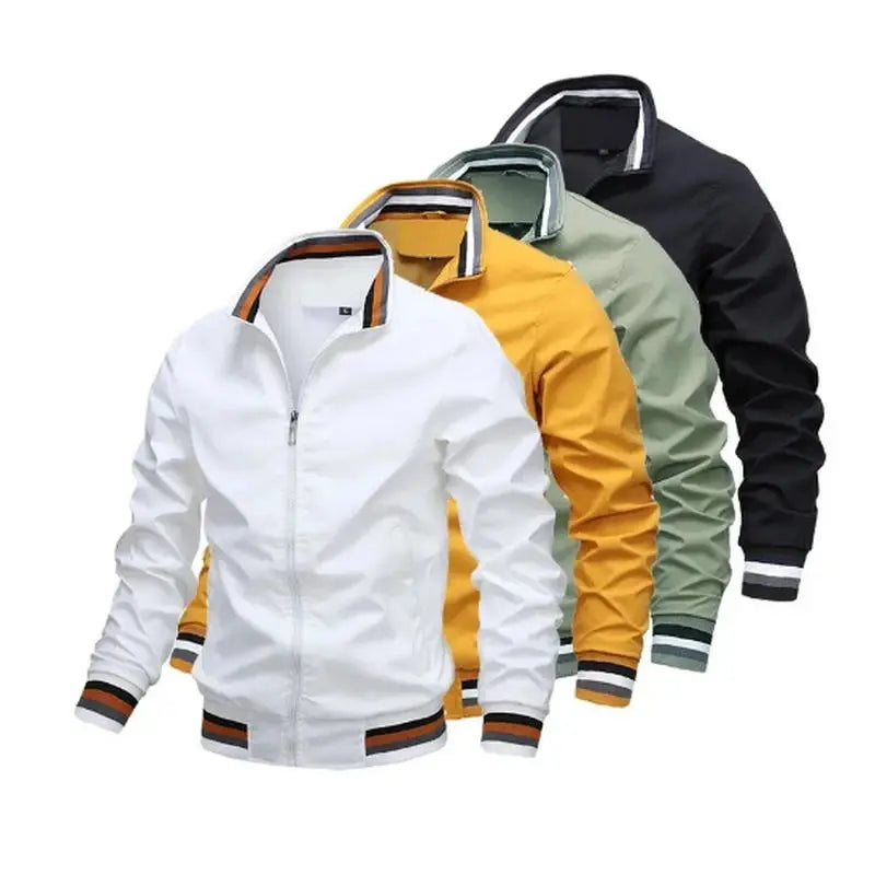 Herren Windbreaker Wasserdicht Bomberjacke Frontreißverschluss 8