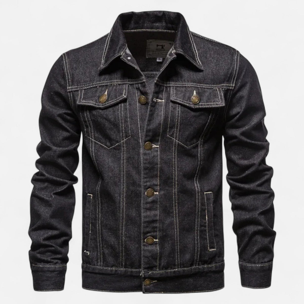 Men's denim jacket styled for casual everyday outfits