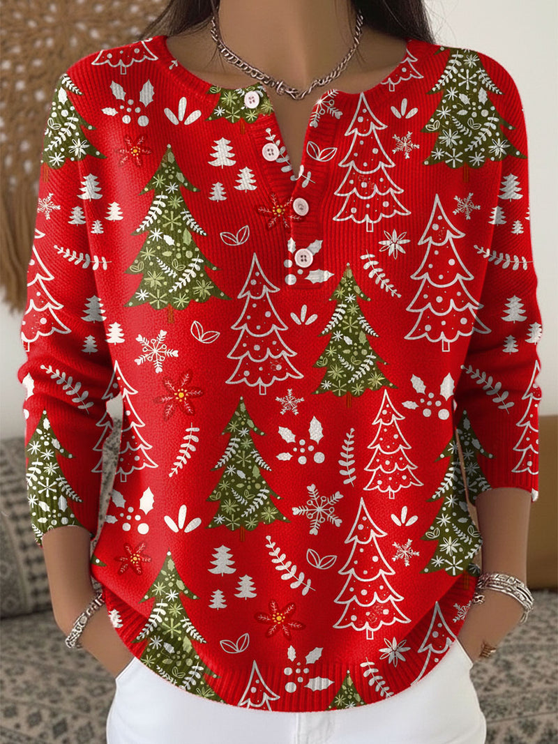 Weihnachtspullover Damen | Mit Knopfleiste 6